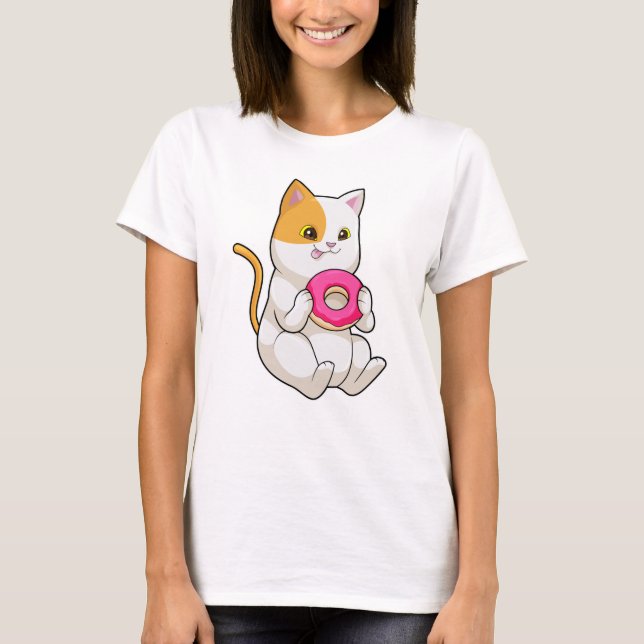 Camiseta Gato comiendo donut (Anverso)