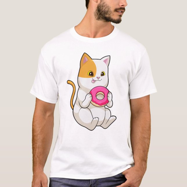 Camiseta Gato comiendo donut (Anverso)