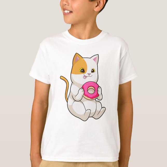 Camiseta Gato comiendo donut (Anverso)