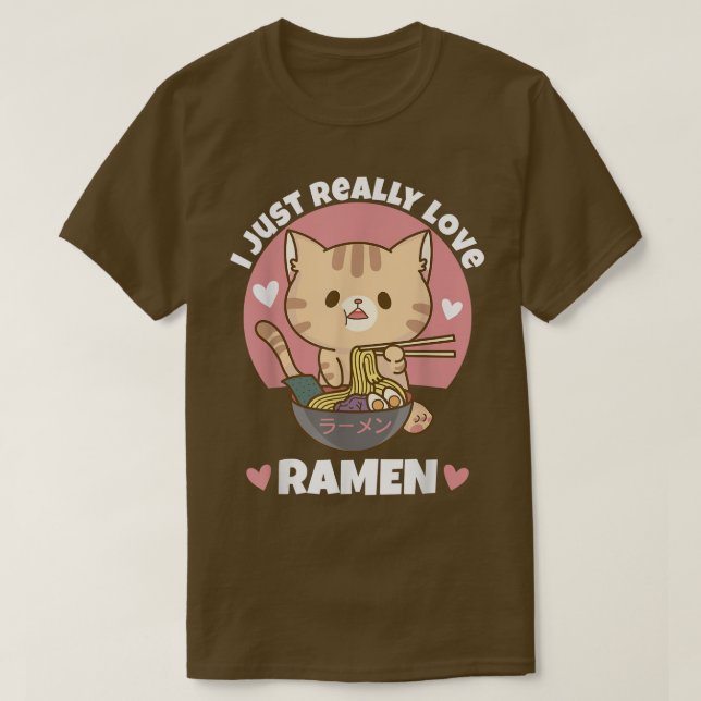 Camiseta Gato comiendo fideos de Ramen Ramen Lover (Diseño del anverso)