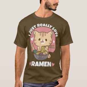 Camiseta Gato comiendo fideos de Ramen Ramen Lover