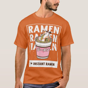 Camiseta Gato comiendo fideos japoneses de Ramen Anime Kawa