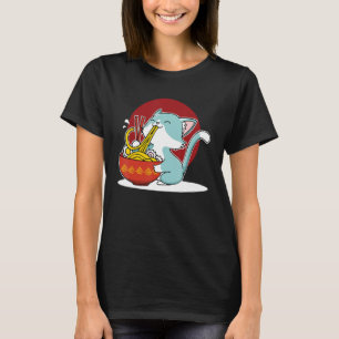 Camiseta Gato comiendo fideos japoneses de Ramen Soup Bowl