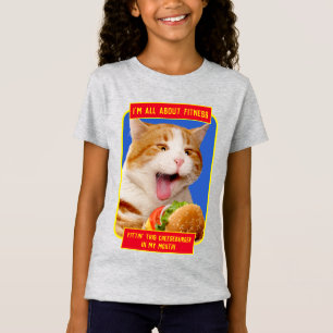 Camiseta Gato comiendo hamburguesa
