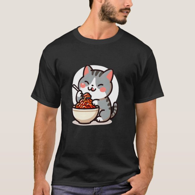 Camiseta Gato comiendo kimchi (Anverso)