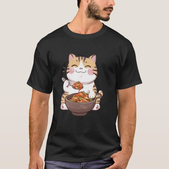 Camiseta Gato comiendo kimchi (Anverso)