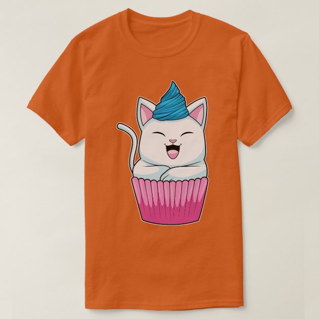 Camiseta Gato comiendo muffin (Diseño del anverso)