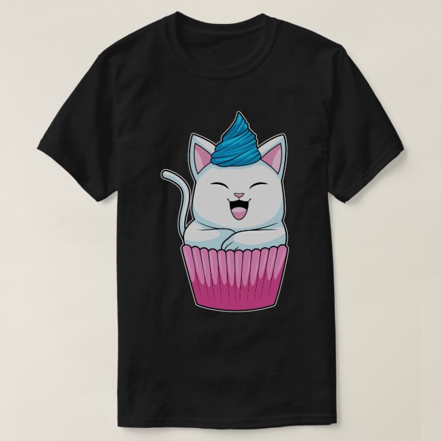 Camiseta Gato comiendo muffin (Diseño del anverso)