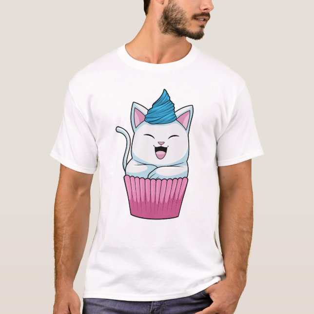 Camiseta Gato comiendo muffin (Anverso)