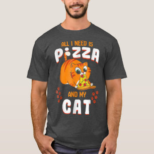 Camiseta Gato comiendo pizza Pepperoni Slice Kitten Lover P