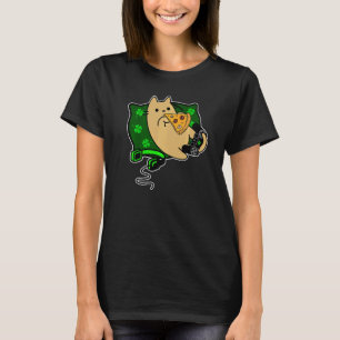 Camiseta Gato comiendo pizza y relajándose en una almohada