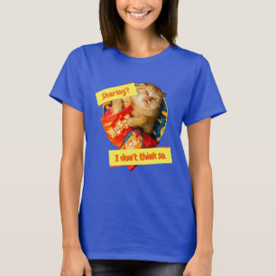 Camiseta Gato comiendo pollas de queso
