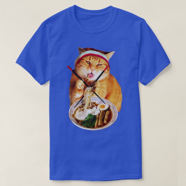 Camiseta Gato comiendo Ramen (Diseño del anverso)