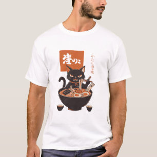 Camiseta Gato comiendo ramen 
