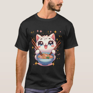 Camiseta Gato comiendo Ramen