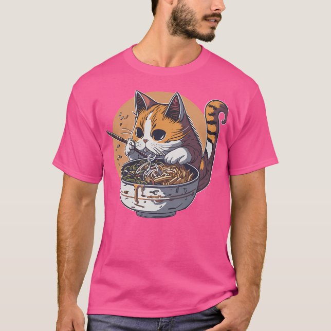 Camiseta Gato comiendo Ramen (Anverso)