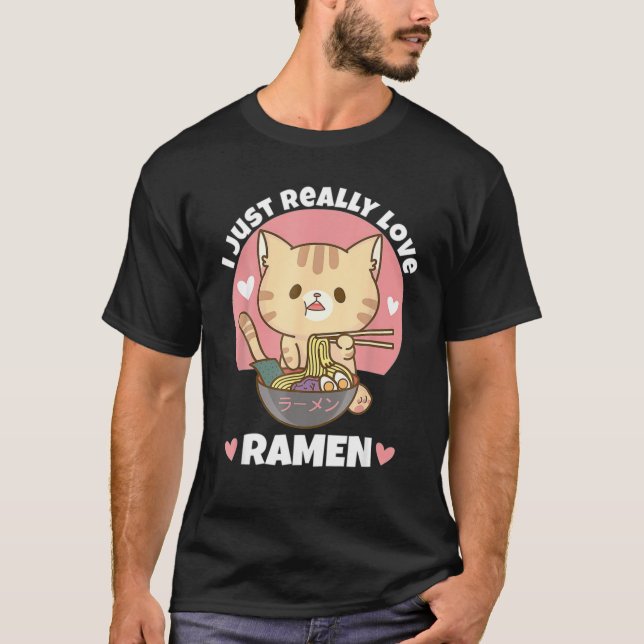 Camiseta Gato comiendo Ramen (Anverso)