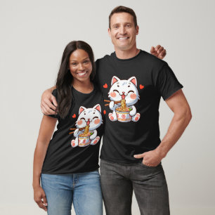 Camiseta Gato comiendo Ramen