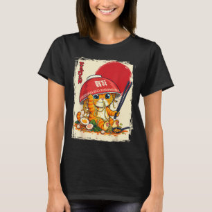 Camiseta Gato comiendo ramen Amante de la sopa de noodles j