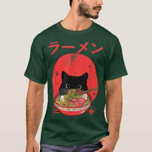 Camiseta Gato comiendo Ramen japonés Cute Kawaii Anime Japa