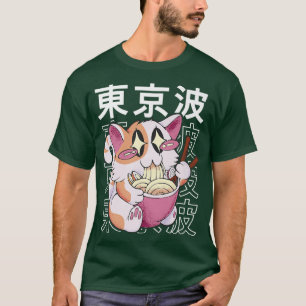 Camiseta Gato comiendo Ramen Kitten Kawaii Niños estéticos