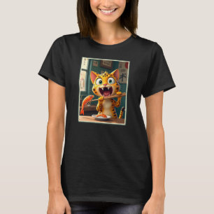 Camiseta Gato comiendo sushi