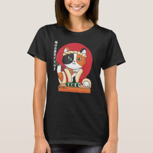 Camiseta Gato comiendo sushi Gato lindo comiendo sushi