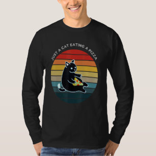Camiseta Gato Comiendo Una Pizza De Amor De Gato De Peppero