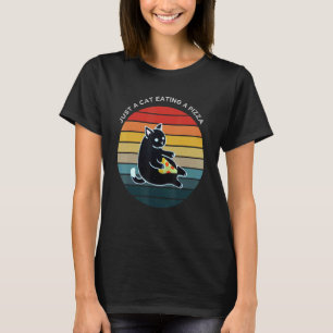 Camiseta Gato Comiendo Una Pizza De Amor De Gato De Peppero
