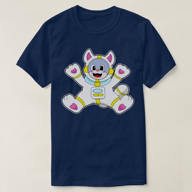 Camiseta Gato Como Astronauta En Costume (Diseño del anverso)
