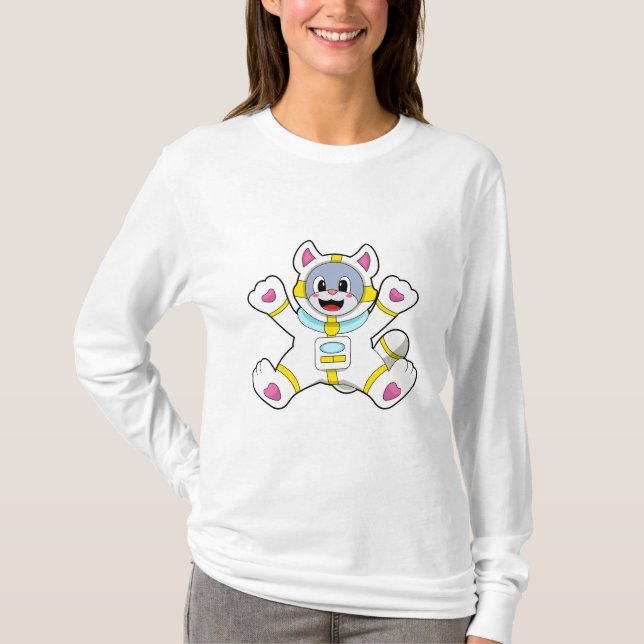 Camiseta Gato como astronauta en traje (Anverso)