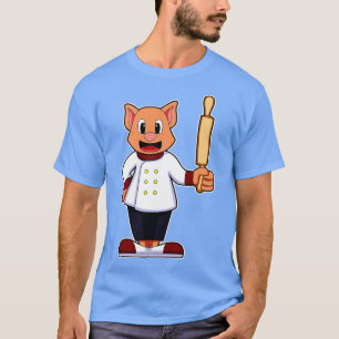 Camiseta Gato como cocinar con el rodillo de cocina