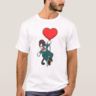Camiseta Gato como cretino con globo cardíaco