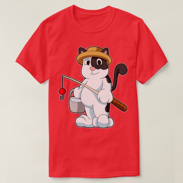 Camiseta Gato como enredo con cubo de agua (Diseño del anverso)