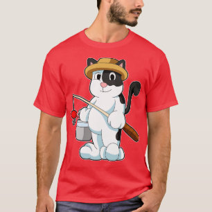 Camiseta Gato como enredo con cubo de agua