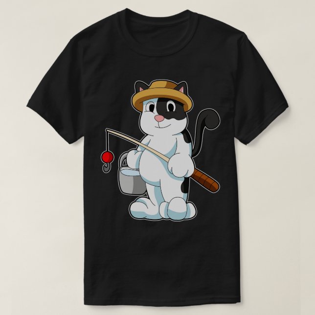 Camiseta Gato como enredo con cubo de agua (Diseño del anverso)