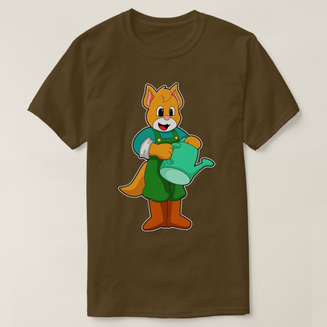 Camiseta Gato como granjero con agua (Diseño del anverso)