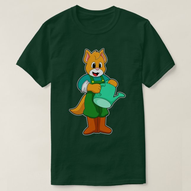 Camiseta Gato como granjero con agua (Diseño del anverso)