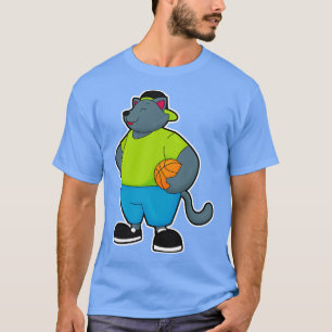 Camiseta Gato como jugador de baloncesto con baloncesto 2