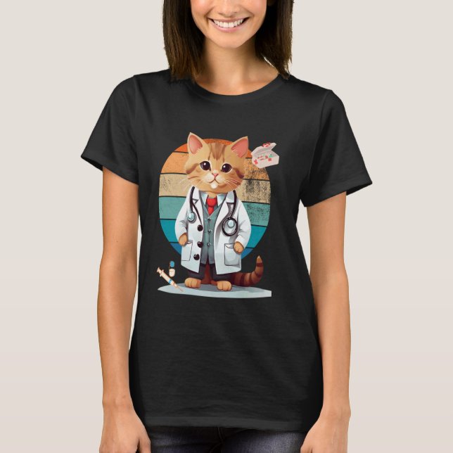 Camiseta Gato como médico (Anverso)