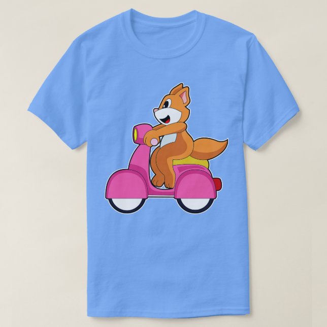Camiseta Gato como motociclista con Scooter (Diseño del anverso)