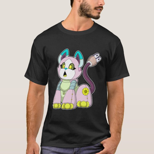 Camiseta Gato como robot (Anverso)