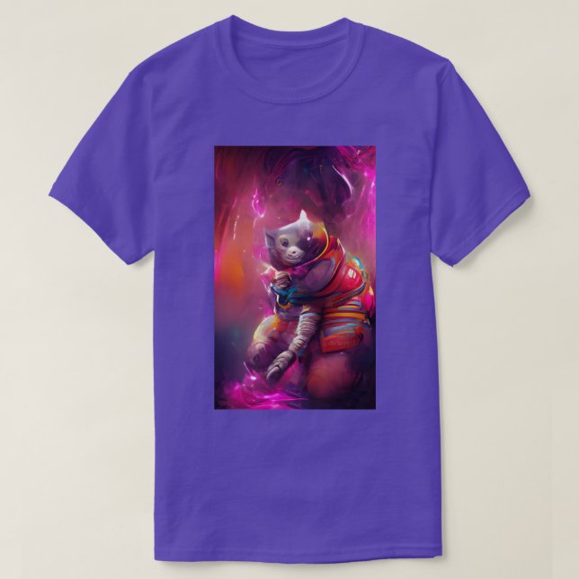 Camiseta Gato comonauta gatito extraño (Diseño del anverso)