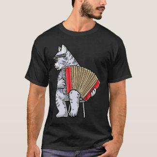 Camiseta Gato Con Acordeón Instrumento Acordeonista Acordeó