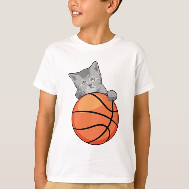 Camiseta Gato con baloncesto (Anverso)