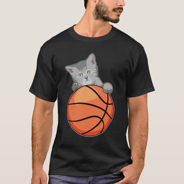 Camiseta Gato con baloncesto (Anverso)