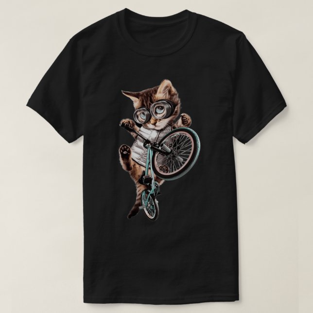 Camiseta Gato con bicicleta (Diseño del anverso)
