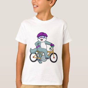 Camiseta Gato con bicicleta