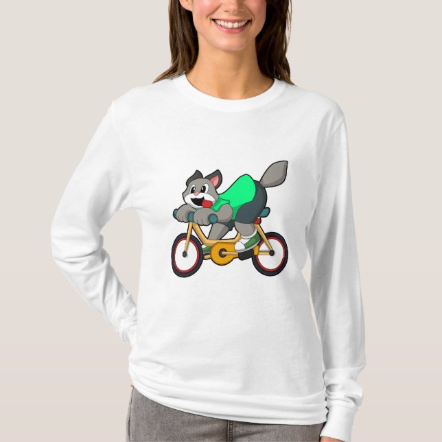 Camiseta Gato con bicicleta (Anverso)