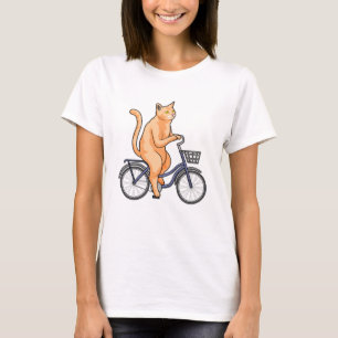 Camiseta Gato con bicicleta